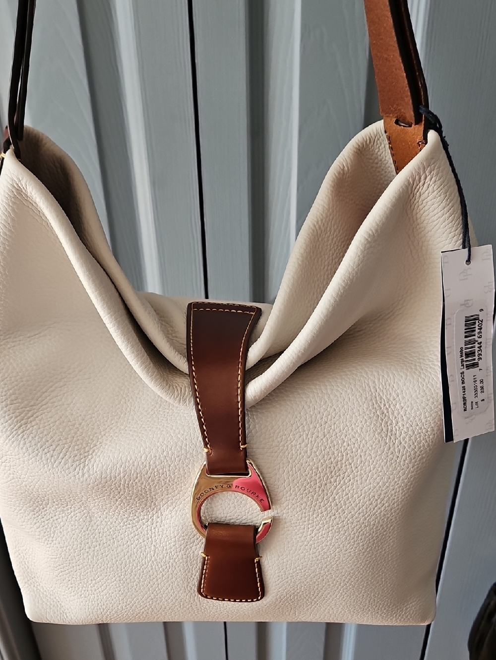 Dooney & Bourke Bone Pebble Leather Hobo Bag - Picture 14 of 16